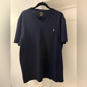 Polo by Ralph Lauren Men's Dark Blue V-Neck Tee